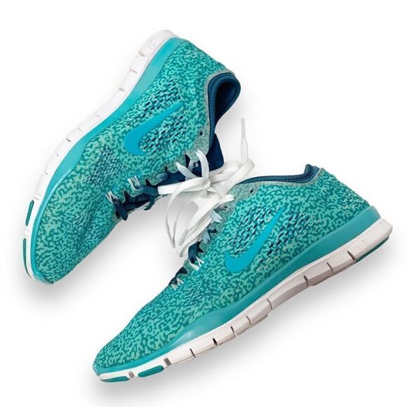Nike Free 5.0 Tr Fit 4 Print Hyper Turquoise Space Blue Dusty Cactus Women’s 6.5 - Picture 5 of 12